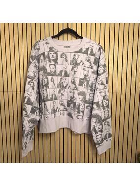Taylor Swift The Eras Tour Photo Collage Sweatshirt (Large, Pink/Gray, NWOT)